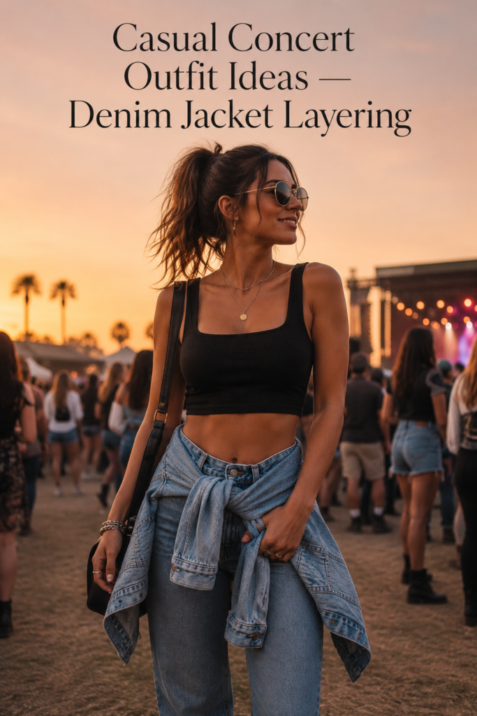 Casual Concert Outfit Ideas — Denim Jacket Layering