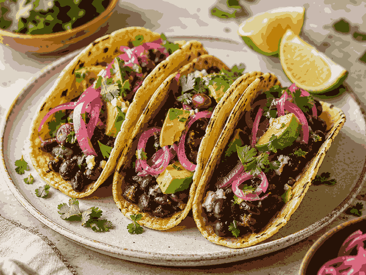Vegetarian Mexican recipe ideas with black bean tacos