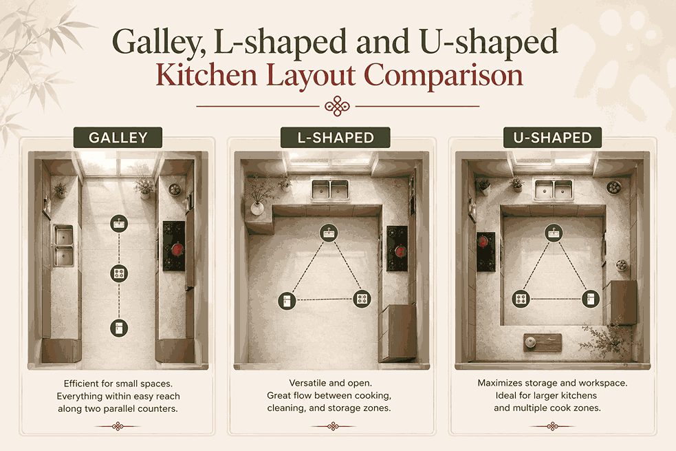 China kitchen design layout comparison
