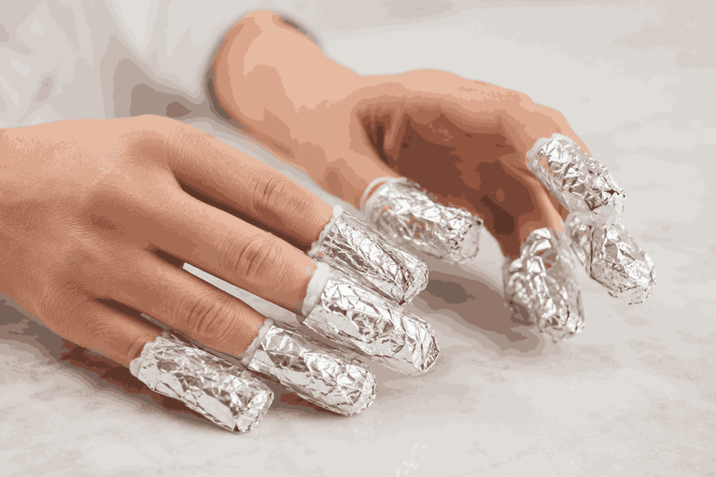 How to soak off acrylic nails at home with acetone and foil wraps
