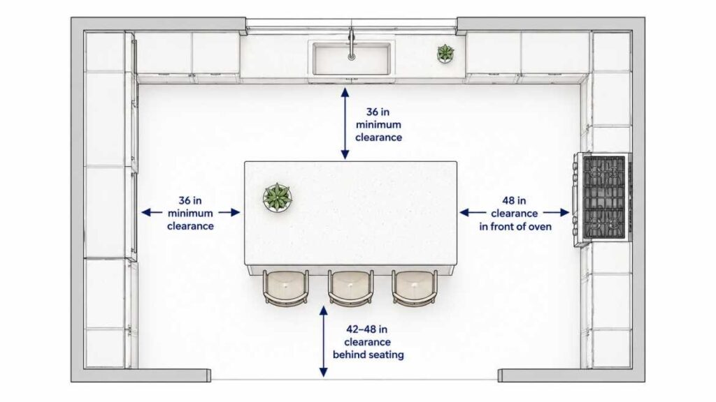 Clearance Rules Around Kitchen Island