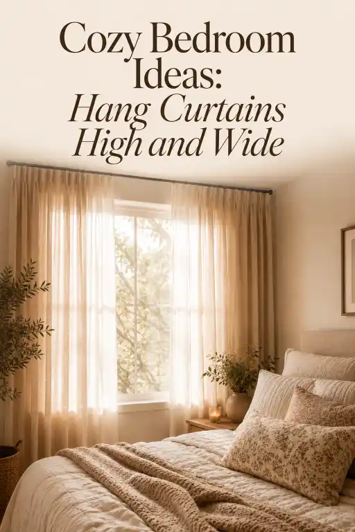 Cozy Bedroom Ideas Hang Curtains High and Wide