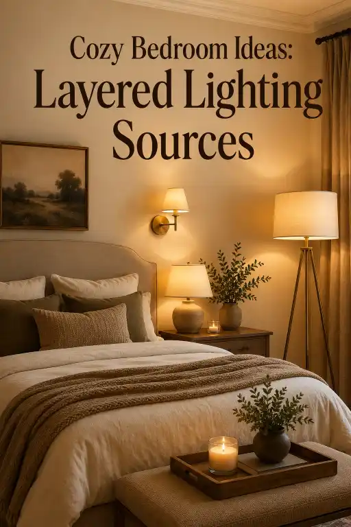 Cozy Bedroom Ideas Layered Lighting Sources