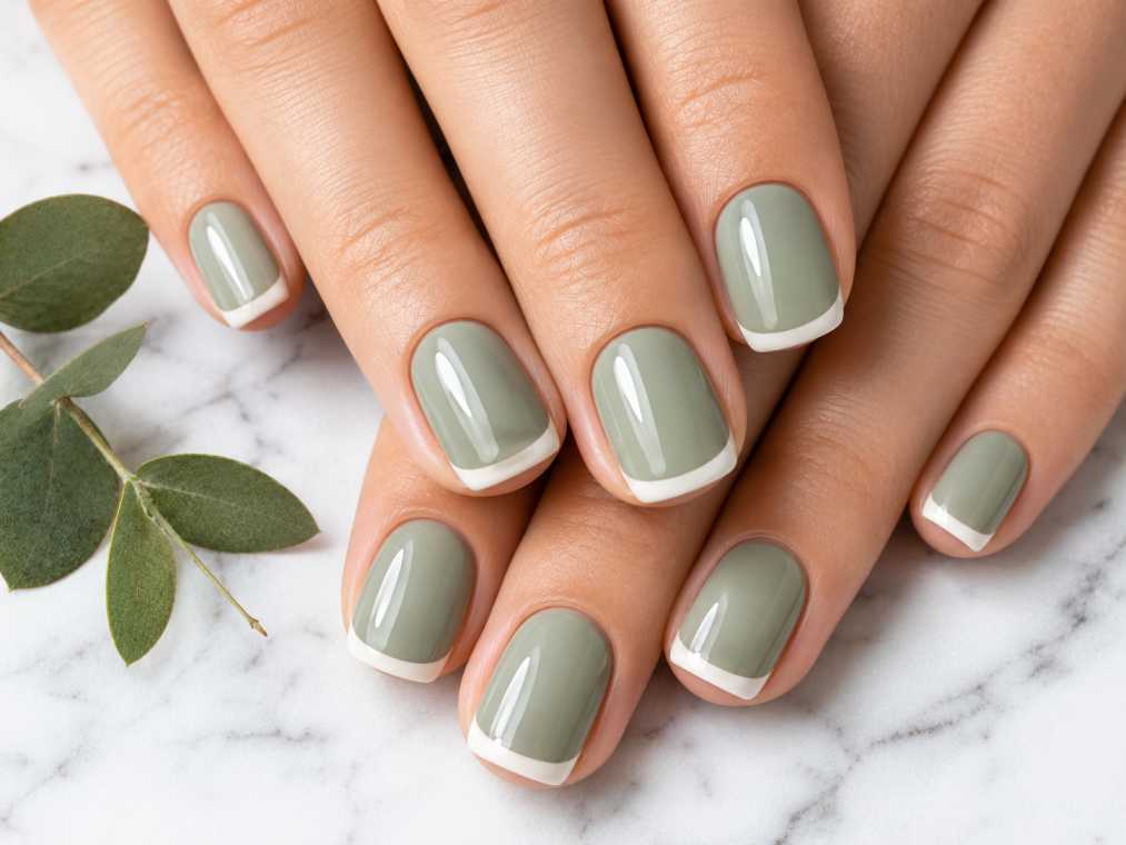French Tips with Colored Base