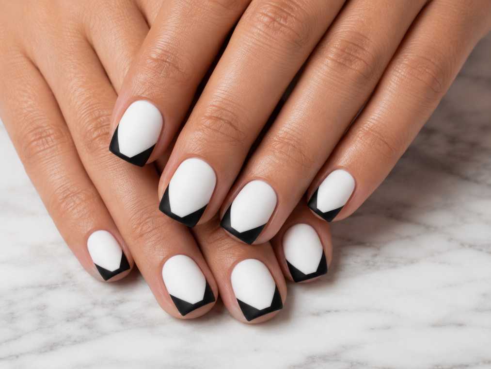  Graphic Black and White French Tips