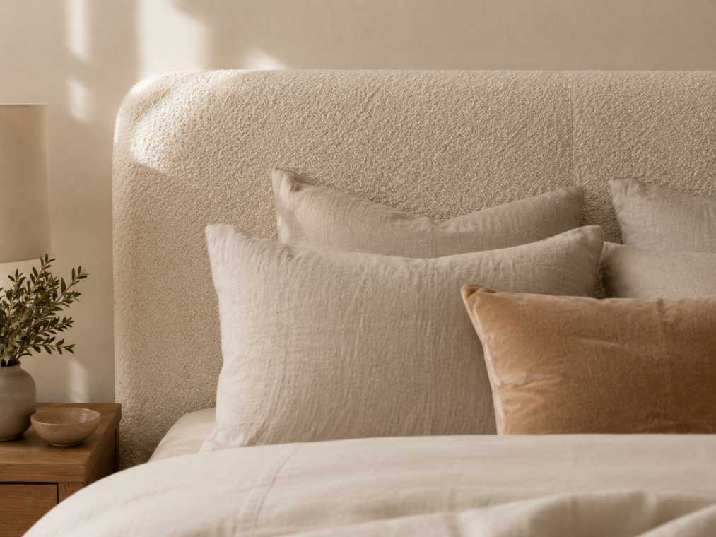 Linen headboard