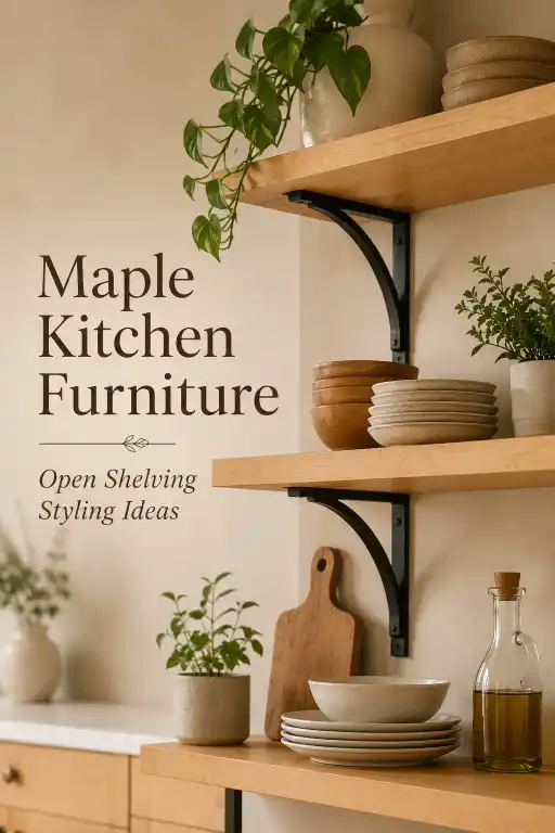 Maple Kitchen Furniture — Open Shelving Styling Ideas