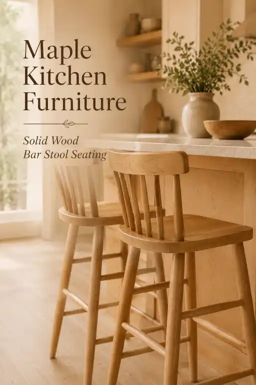 Maple Kitchen Furniture — Solid Wood Bar Stool Seating