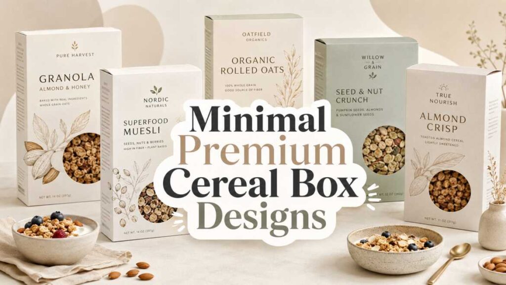 Minimal premium cereal packaging display