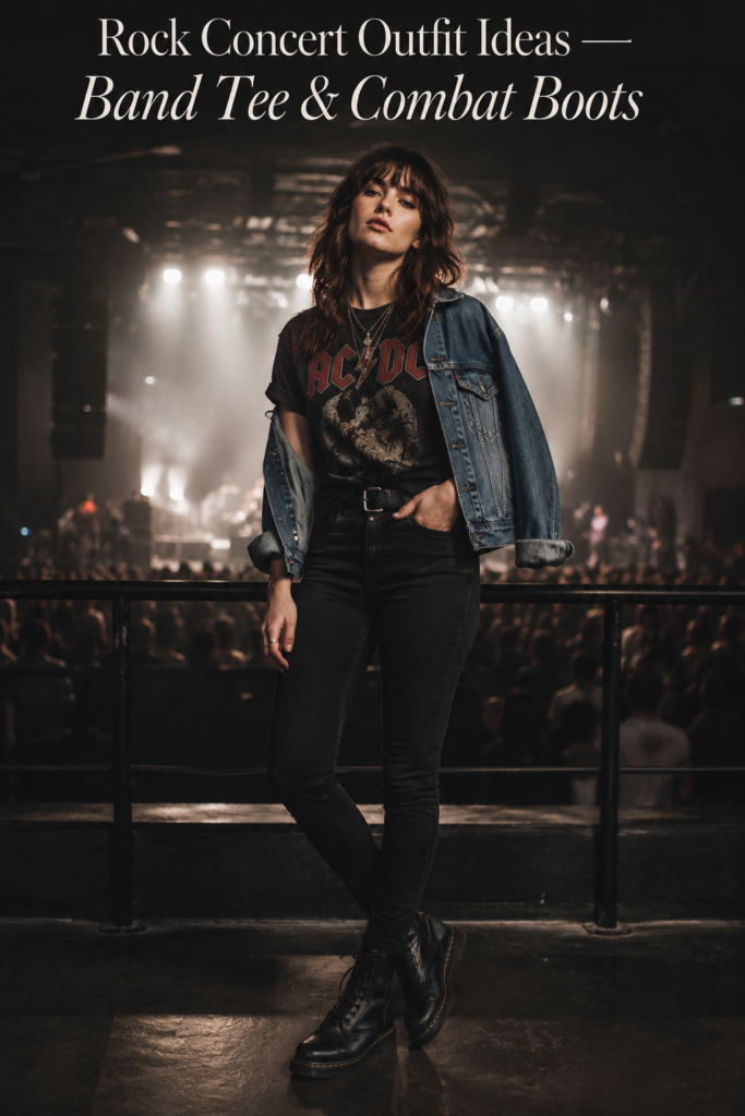 Rock Concert Outfit Ideas — Band Tee & Combat Boots