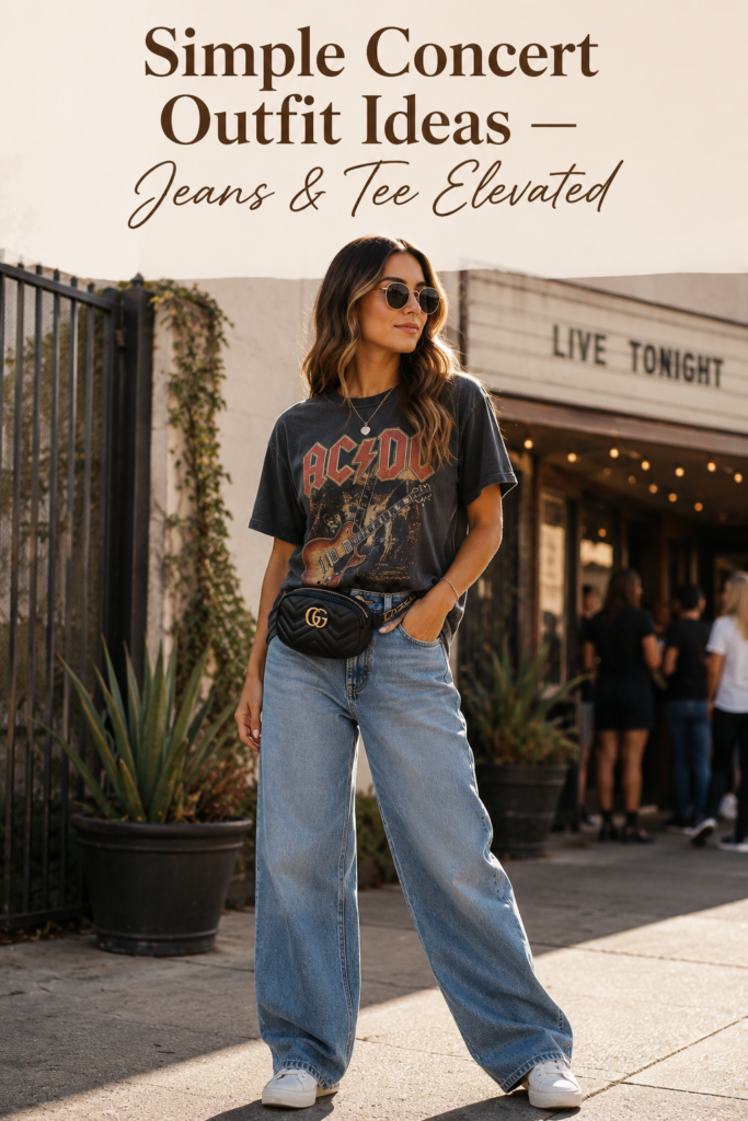 Simple Concert Outfit Ideas — Jeans & Tee Elevated