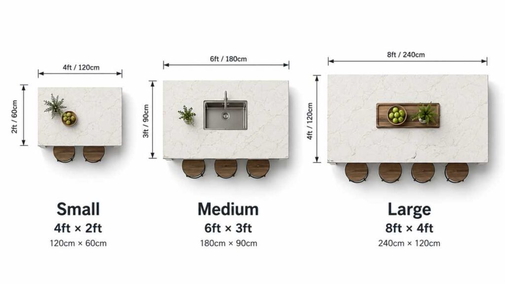 Standard Kitchen Island Sizes Comparison
