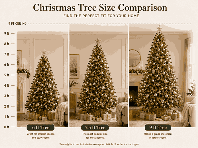 home decorators collection christmas tree size guide