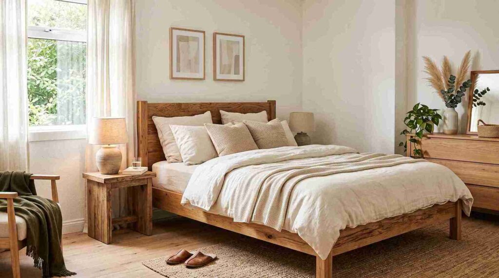 cozy neutral bedroom ideas with Warm white and beige bedroom 

