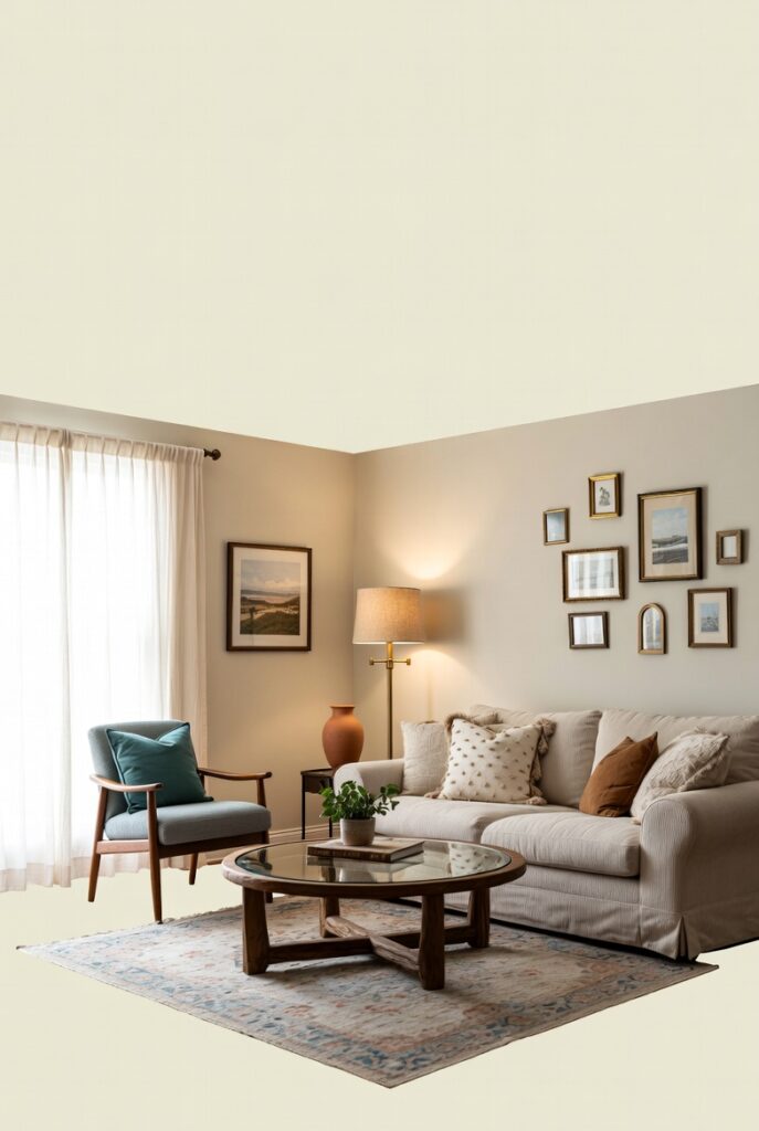 23 Ways to Make Your Space Feel Warmer - Small Pops of Color in a Calm Space