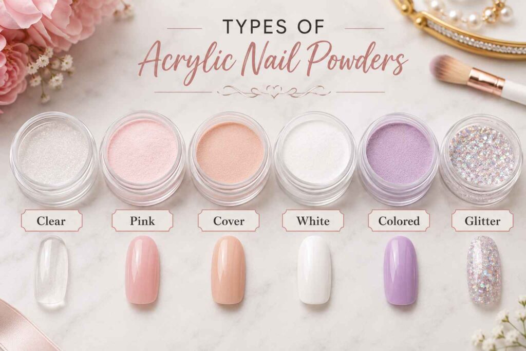 different types of acrylic powder for nails
