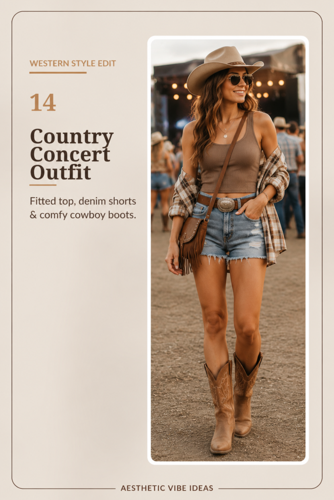 Comfortable country concert outfit for women