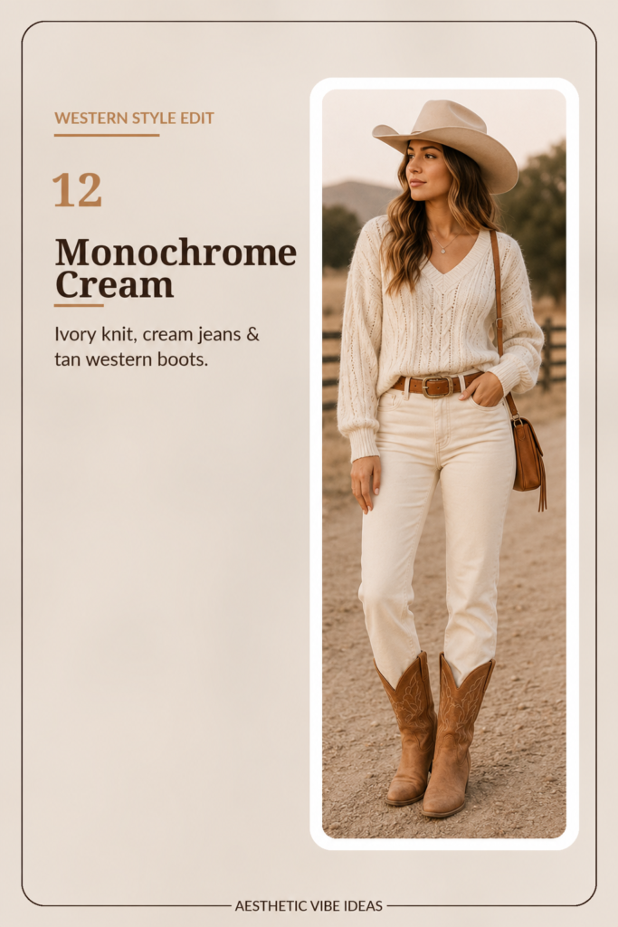 Monochrome cream Western outfit for women