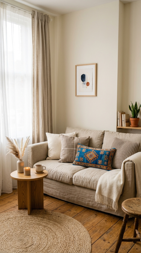 Neutral Color Palette Ideas for a Bigger-Looking Small Apartment
Description