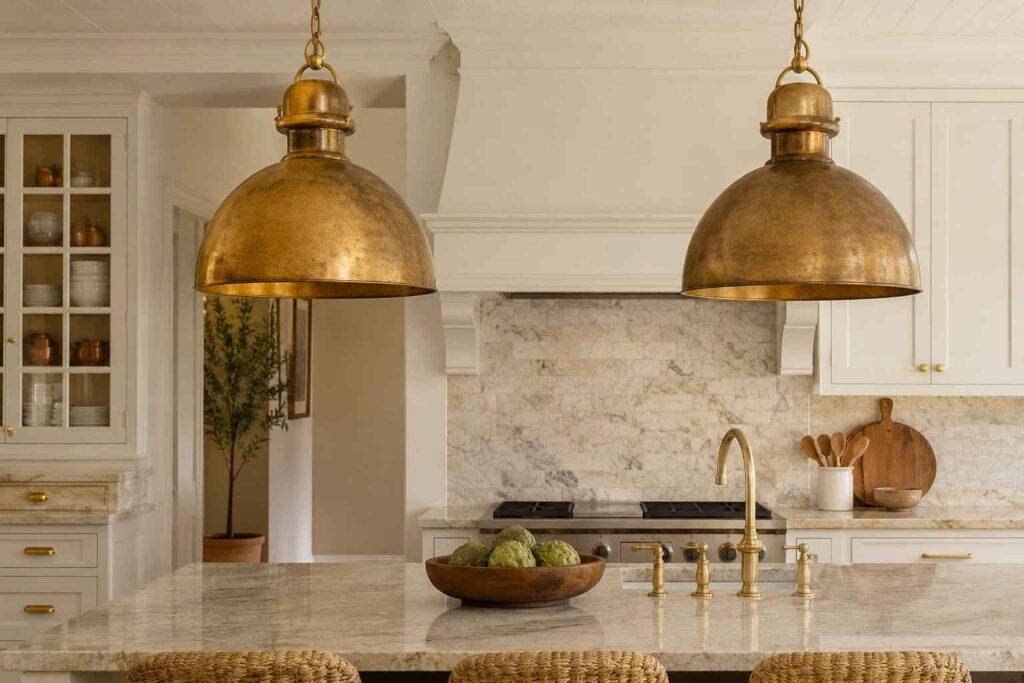oversized brass kitchen island pendant lights