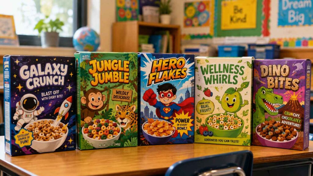 creative project cereal box design ideas for students