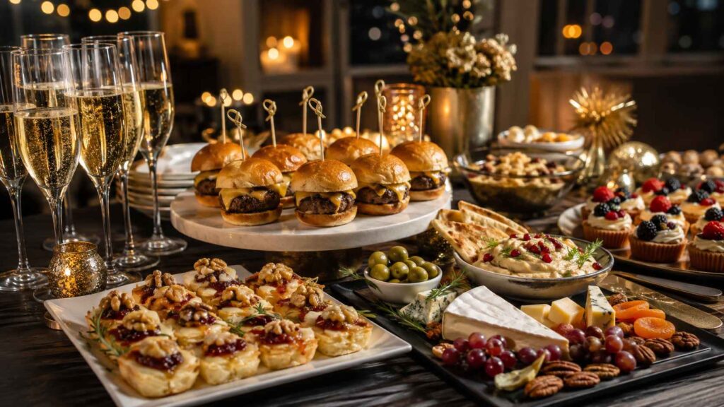 new years eve party recipe ideas with appetizers and drinks