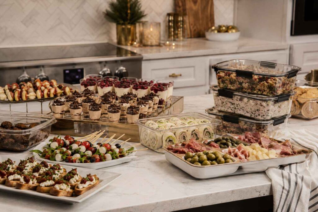 make ahead New Year's Eve party food preparation