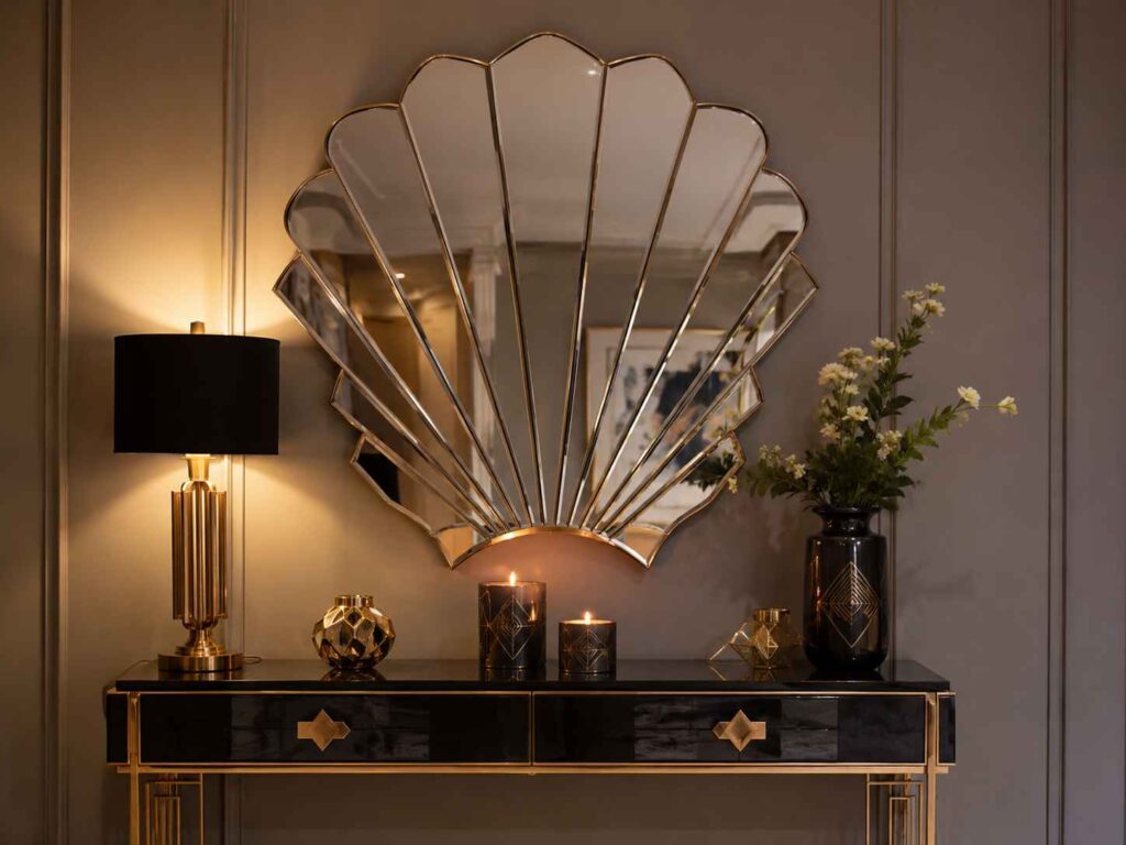 sunburst mirror used in art deco home decor