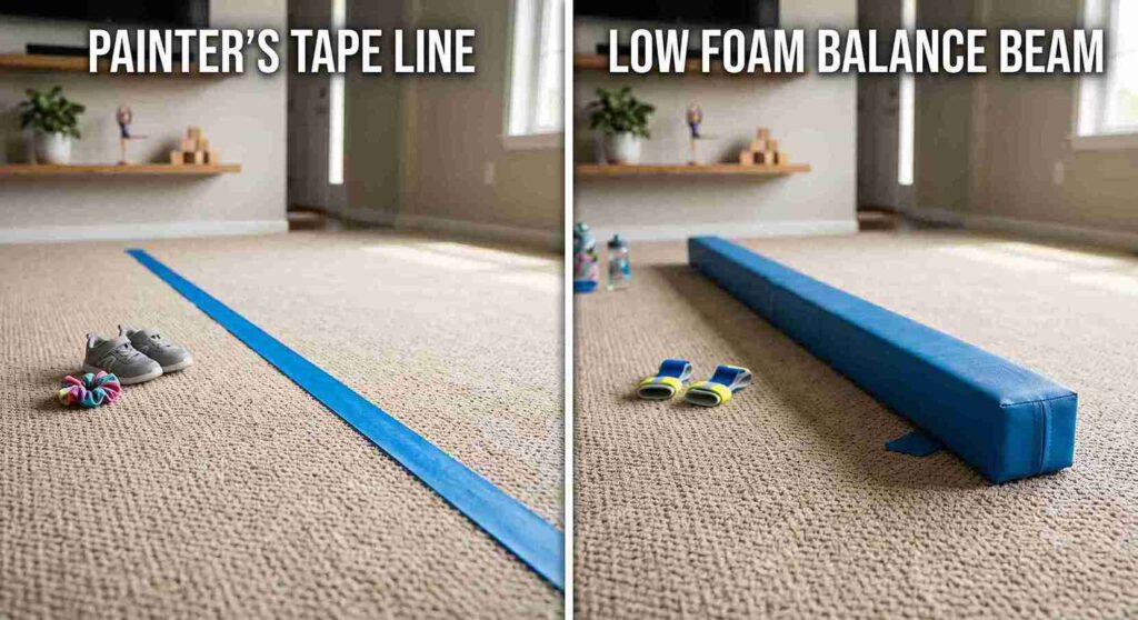 DIY balance beam gymnastic at home ideas